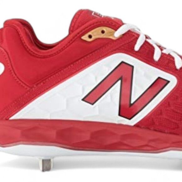 New Balance Men\'s Size 17 W 2E Red White 3000 V4 Metal Baseball Cleat Shoes main image 10